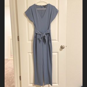 Express V-neck Tie Waist Jumpsuit